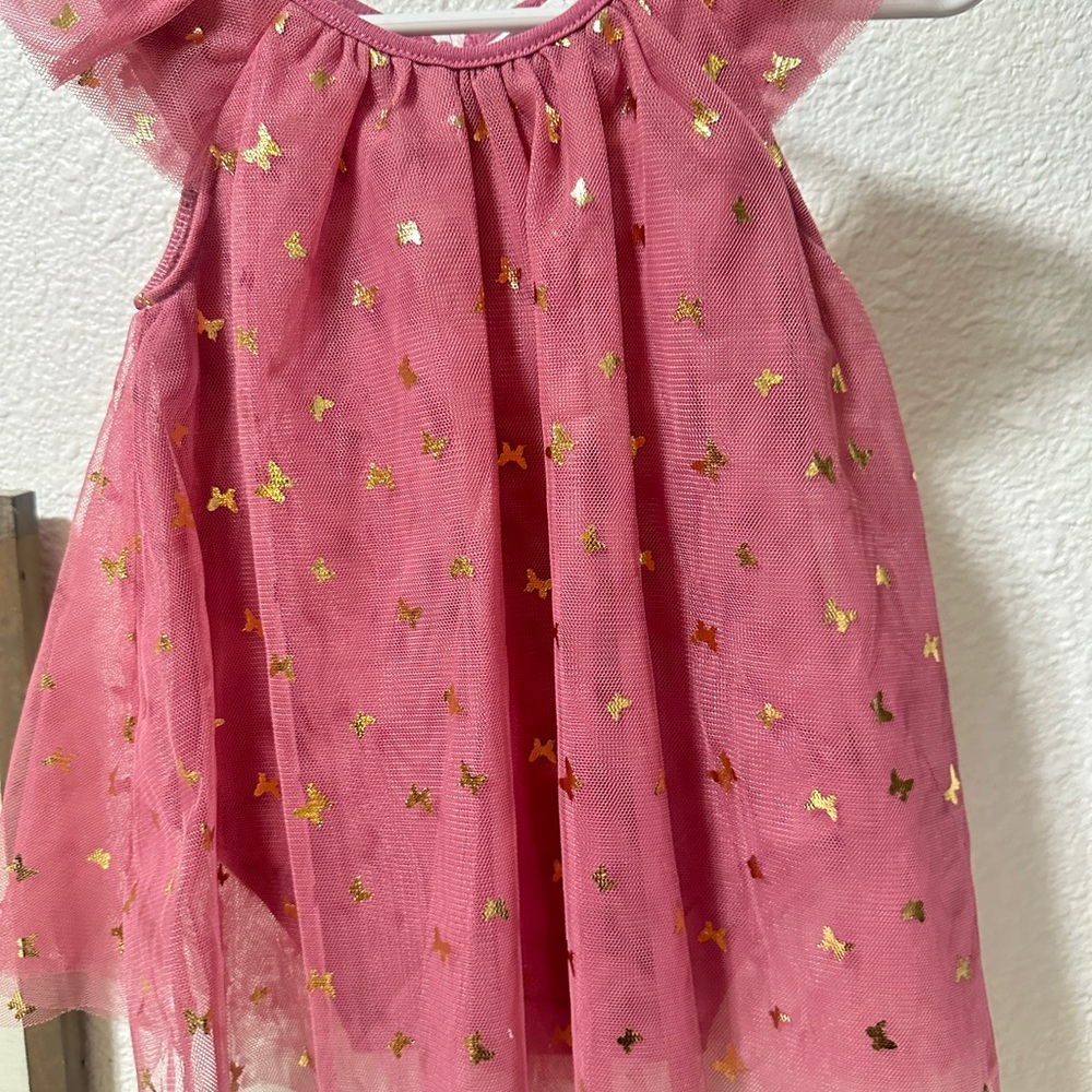 Pink Dress with Gold Accents